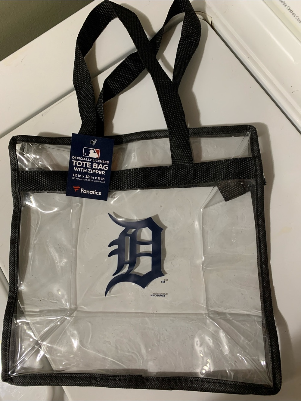 Fanatics Clear Detroit Tigers Tote Bag with Black Trim